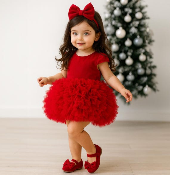 Handmade Baby Girl Red Tulle Dress: Christmas Holiday Outfit - Etsy Handmade Baby Girl Red Tulle Dress: Christmas Holiday Outfit - Etsy