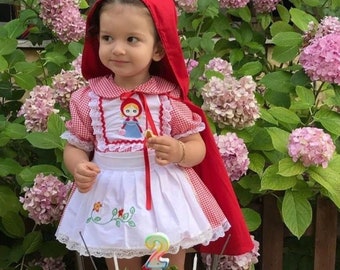İnspired Little Riding Hood Red Dress,Baby 1st Birthday Dress,Baby Riding Hood,Photography Props,Toddler Outfit