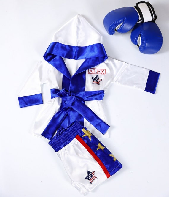 Personalized Boxing Costume for Kids, 1st Birthday Costume, Toddler Outfit, Newborn Photography-Boxing Robe-Baby Martial Arts