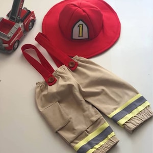 Firefighter Costume for Kids, Fireman Outfit,1st Birthday Costume and Gift, Fireman Outfit, Firefighter Kids Costume