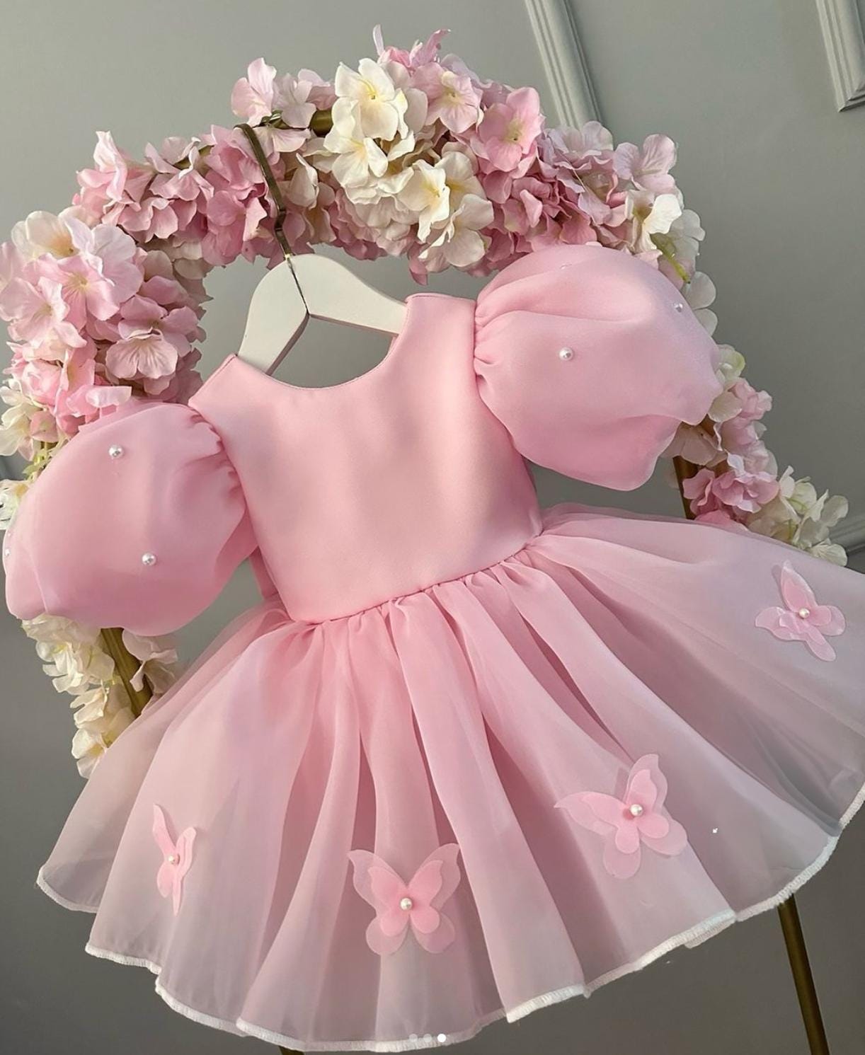 fairy first birthday dress Green Fairy First Birthday Dress, Tulle Romper, Floral Headband & Shoe –  RUBYBELLEBABY