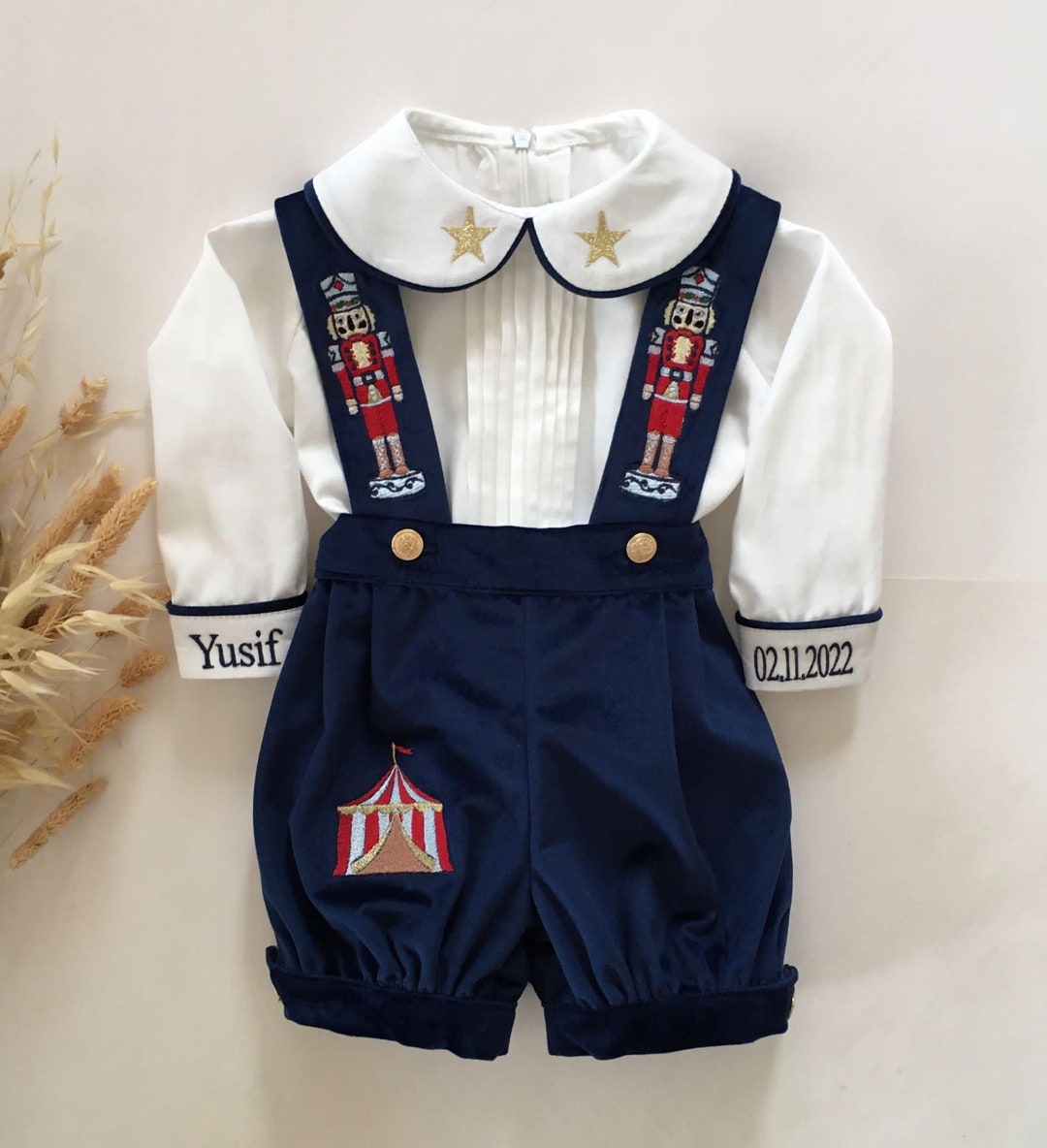 Personalized Baby Boy Christmas Outfit 6 Months to 7 Years Old Etsy