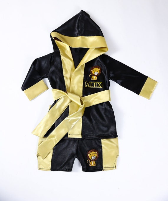 Kids Personalized Boxing Set Robe, Shorts, Gloves, Lion Boxing Set, 1st Birthday Costume, Newborn Photograph