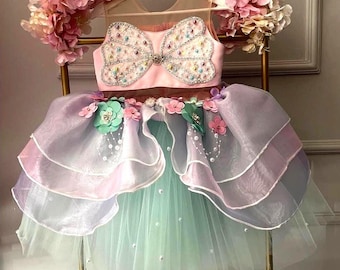 Handmade Mermaid Costume Dress: Satin & Tulle Birthday Outfit