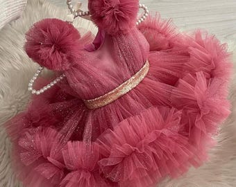 Sparkling Tutu Dress: Baby Girl Special Occasion, 1st Birthday, Wedding Guest