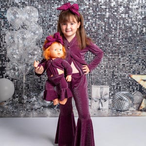 Selena Jumpsuit Costume with Bolero, Selena Doll Outfit, Selena Inspired Purple Outfit, Selena Baby Jumpsuit, Halloween Costume