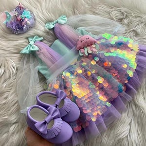 Mermaid Birthday Girl Outfit, Mermaid 1st Birthday Dress, Toddler Birthday Dress, Mermaid Costume, Mermaid Birthday, Mermaid Tutu