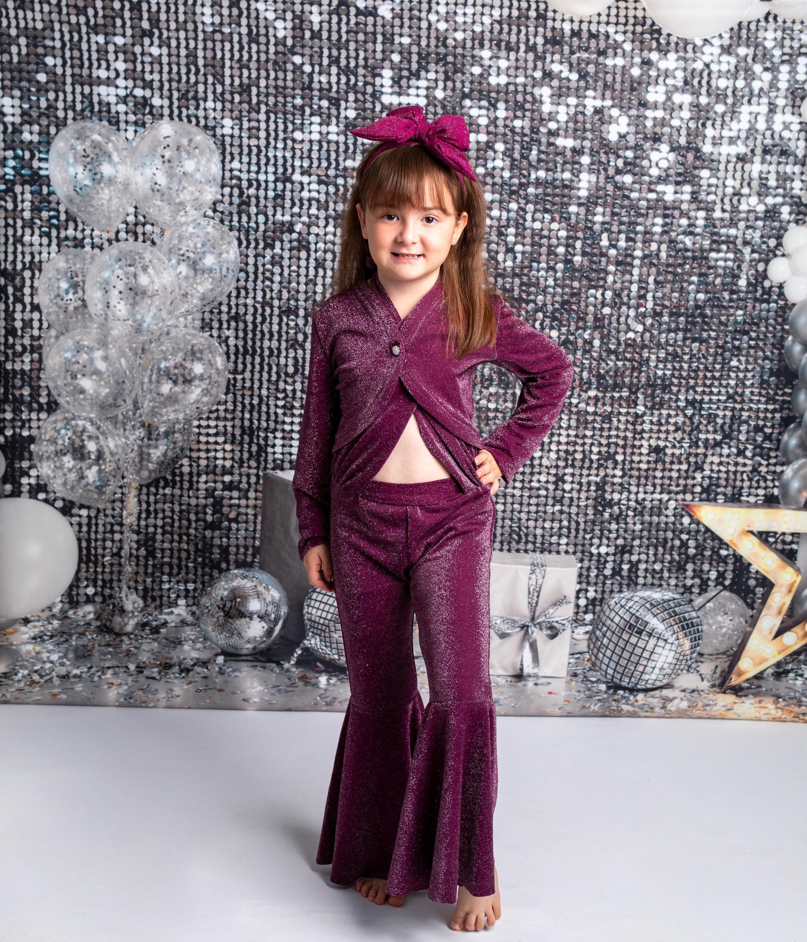 Robe De Fille Fabriquée à La Main Couleur Violette - Taille 2, Occasion Très Bon état, Style Fancy