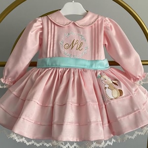Pink Easter Dress, 1st Birthday Dress, Toddler Tutu Dress, Girl Bunny Dress, Easter Bunny Outfit, Girl Spring Dress, Pink Baby Dress