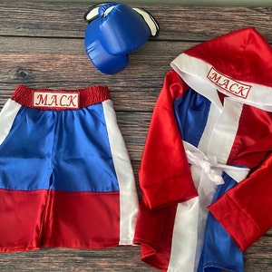 Kids Personalized Boxing Set Robe, Shorts, Baby Gloves