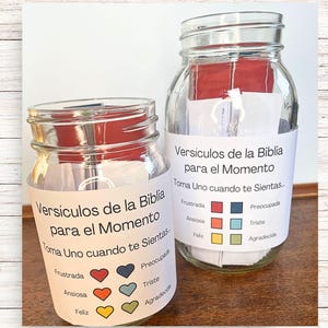 Frasco de versículos bíblicos para imprimir en casa para cada emoción y sentimiento - Descarga instantánea imprimible - Hazlo tú mismo - NVI - Sin papel de color