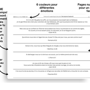 Une page du fichier de vers paysage. 6 émotions différentes. Assemblage facile. Plus de 100 vers français.  Excellente idée cadeau. Gain de temps énorme ! Les versets sont régulièrement espacés afin que vous puissiez couper plusieurs pages à la fois.