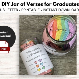 Afstudeercadeau - DIY-pot met bijbelverzen voor afgestudeerden - afstudeerder - emoties - gevoelens - direct downloaden - afdrukbaar - doe-het-zelf