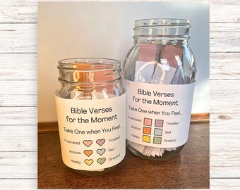 Catholic DIY Jar of Bible Verses for Emotions - Pastel - Instant Download - Printable - Do It Yourself -Feelings- No Colored Paper Needed