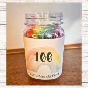 Spanisch 100 Versprechen von Gott DIY Glas - Christliche Gegenwart - 100 NVI Bibelstellen - Sofortiger Download - Druckbereit - Do It Yourself