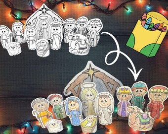 Nativity Scene Paper Dolls & Advent Calendar - Printable Christmas Activity (Digital Download)