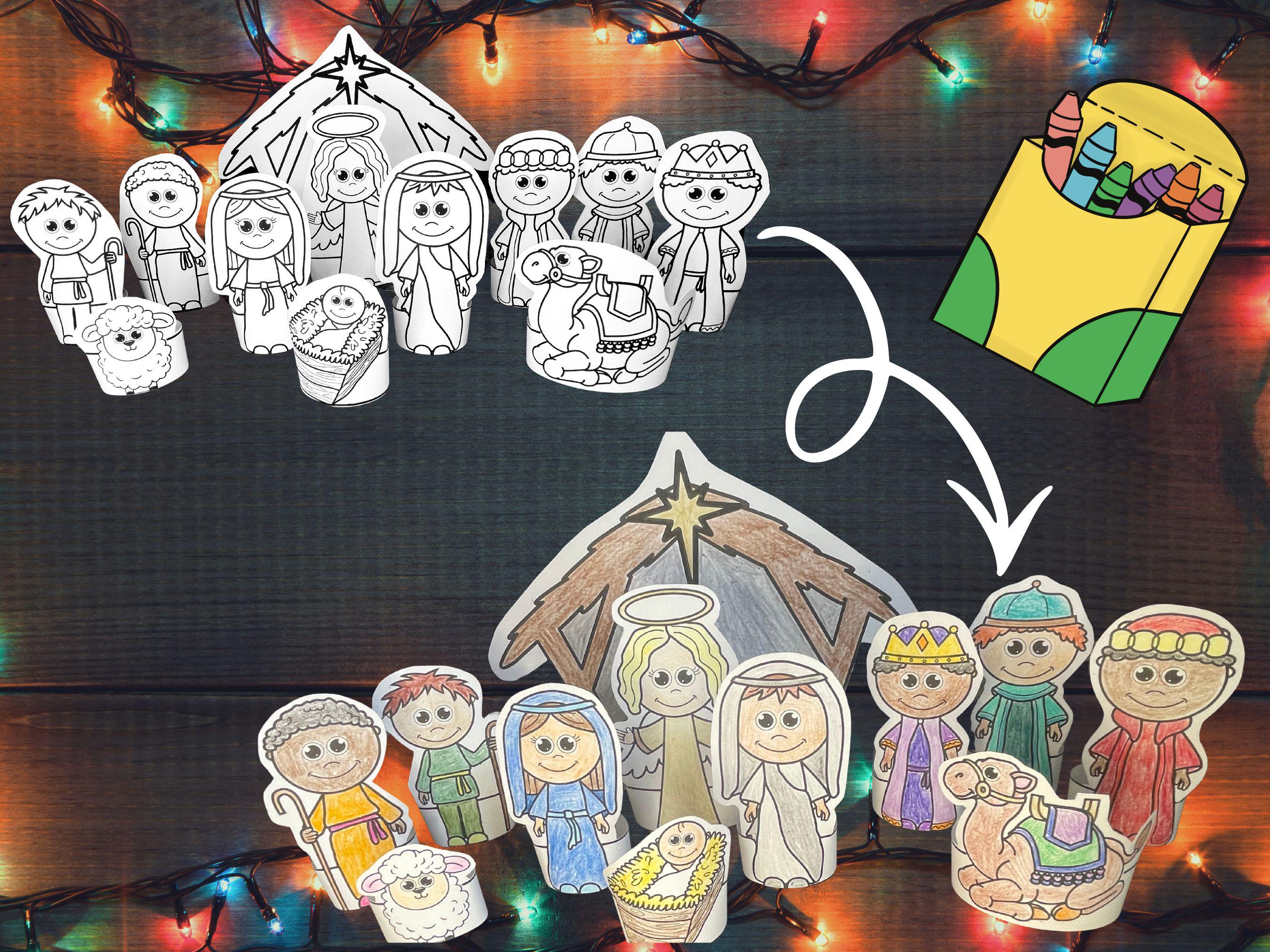 Nativity Scene Paper Dolls & Advent Calendar - Printable Christmas ...
