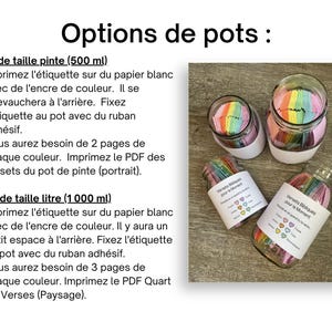 Options de pots. 1) Pot de la taille d’une pinte.  Vous aurez besoin de 2 pages de chaque papier couleur. 2) Pot de taille quart. Vous aurez besoin de 3 pages de chaque papier couleur.