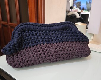 Bolso clutch de crochet - Bolso clutch hecho a mano