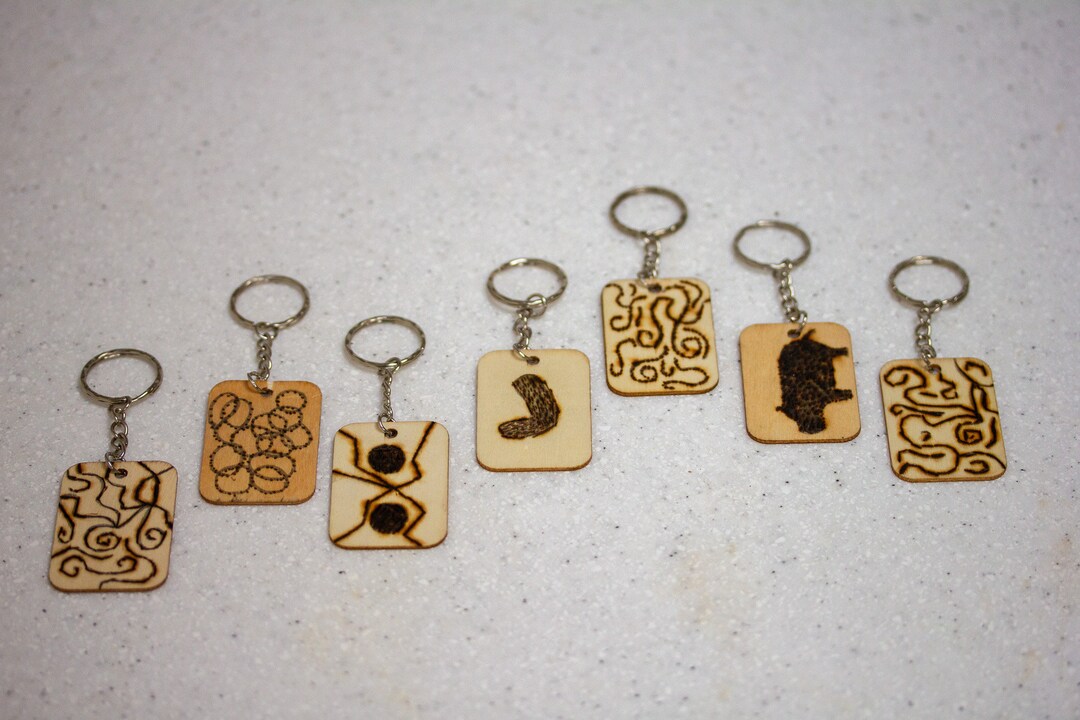 Pyrography Key Rings Easy Handmade Pyrography Keyring | Wood Burned Design, Artisan Crafted ...