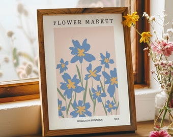 Flower Market Print, Flower Market Poster, Flower Exhibition Wall Art, Floral Wall Art Print, Botanical Wall Art, Flower Market Sign