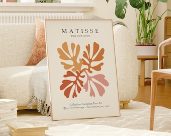 Matisse Abstract Flower Wall Art, Flower Market Print Set, Henri Matisse Exhibition Poster, Matisse Cut Outs, Trendy Art, Matisse Digital