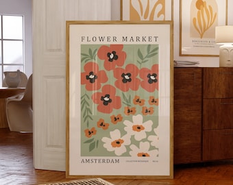 Blumenmarkt Wand Kunst Drucke, Blumenmarkt Poster, Blumen Wand Kunst, Botanische Wand Kunst Drucke, Blumen Illustration, Blumenmarkt Schild