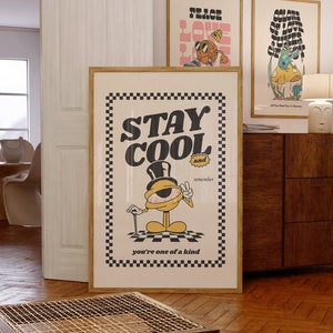 Retro Custom Character Art Prints, Vintage Wall Decor, Motivational Cool Posters, Funky Pop Art Print, Home Wall Decor, Positive Quotes