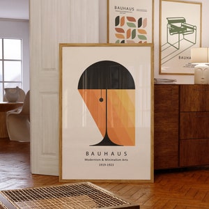 Lampada da parete Bauhaus, stampabile geometrica Bauhaus, poster della mostra Bauhaus, arte moderna di metà secolo, download immediato, decorazione da parete arcobaleno