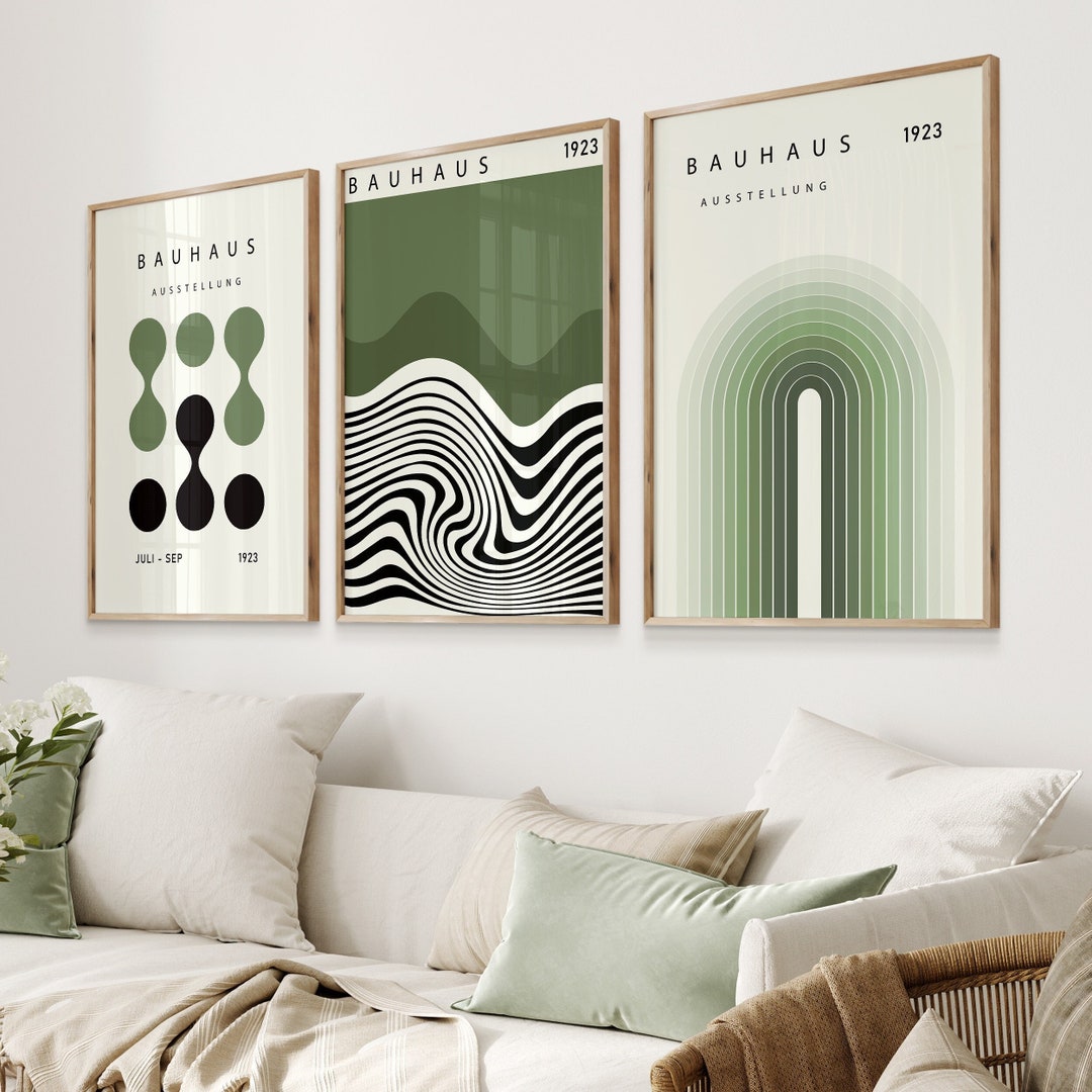 Set of 3 Bauhaus Poster, Mid Century Modern Poster, Gallery Wall Art ...