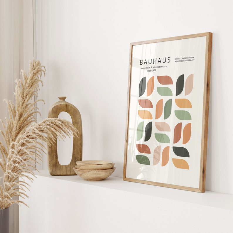 Bauhaus Poster Wall Art Printable, Bauhaus Abstract Geometric Wall Art, Mid Century Modern Art ...