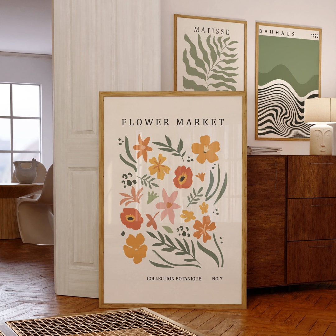 Flower Market Wall Art Print, Modern Gallery Floral Wall Art Print ...