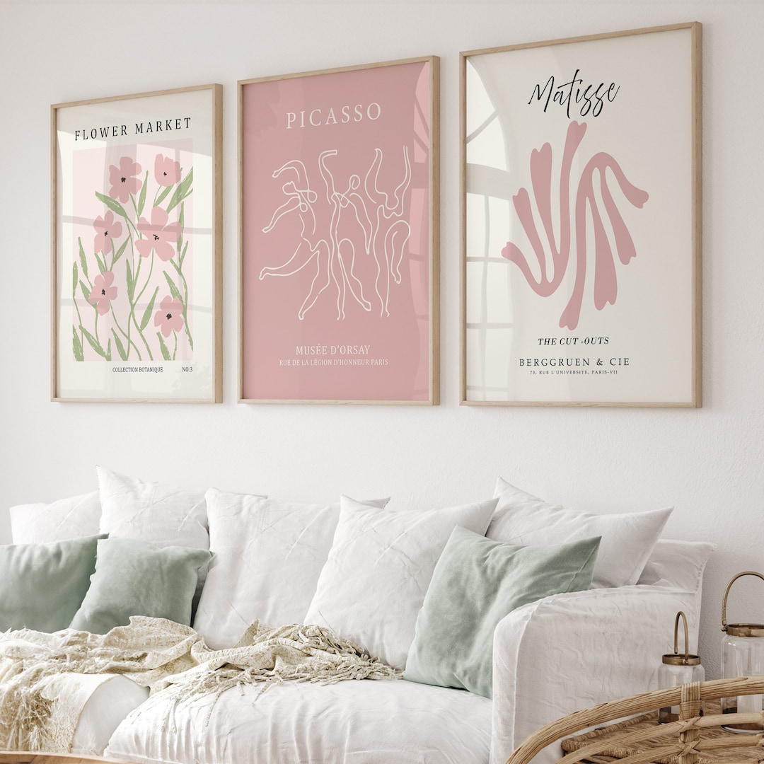 Danish Pastel Decor Set of 3 Prints, Henri Matisse Print, Flower Market ...