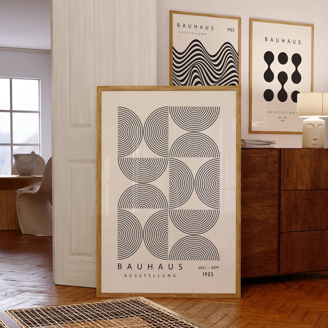 Minimalist Bauhaus Printable, Black Wall Art Prints, Bauhaus Exhibition ...