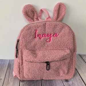 Sac à dos de voyage personnalisé pour enfants d'âge préscolaire, sac à dos moelleux personnalisé pour enfants, cadeau sac à dos prénom pour enfants, petit sac à dos personnalisé image 3