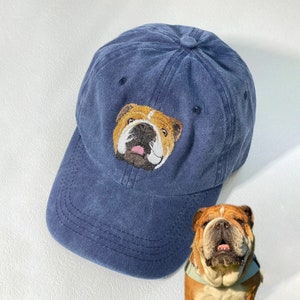 Chapeau brodé personnalisé pour animal de compagnie à l'aide d'une photo d'animal de compagnie Chapeau de chien personnalisé Chapeau de chat personnalisé Casquette d'animal de compagnie personnalisée Chapeau de chien Casquette de baseball de chien personnalisée Chapeau de maman de chien