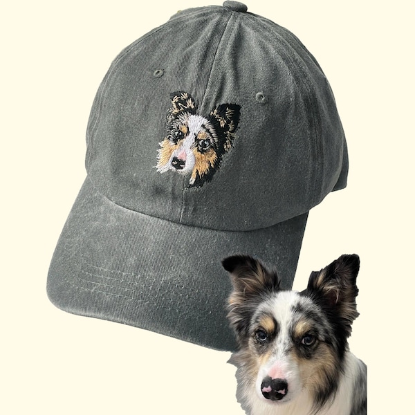 Gestickte Mütze, personalisierte Haustiermütze, Vintage-Baseballmütze mit Ihrem Haustier-Hundefoto, individuelle Sorority-Mütze, Unisex-Baseballmütze