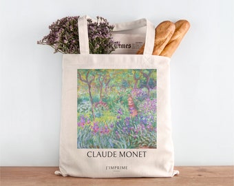 Claude Monet Tote Bag Artful gift canvasbag laptop totebag painting tote bag aesthetic reusable shopper bag canvas cloth cotton bag