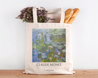 Water Lilies Tote Bag Artful Gift canvasbag claude monet totebag painting tote bag aesthetic reusable shopper bag canvas