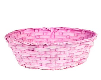Pink Oval Woven Hamper Basket 30cm