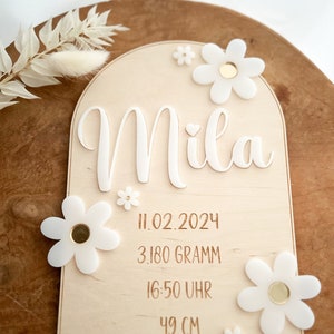 Personalized wooden birth sign / birth gift / birth dates / name plaque / baptism gift / birth dates image 1