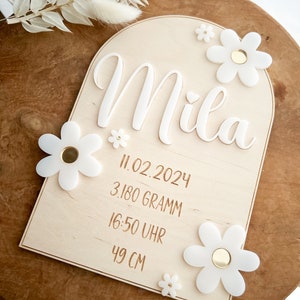 Personalized wooden birth sign / birth gift / birth dates / name plaque / baptism gift / birth dates image 3