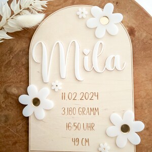 Personalized wooden birth sign / birth gift / birth dates / name plaque / baptism gift / birth dates image 2