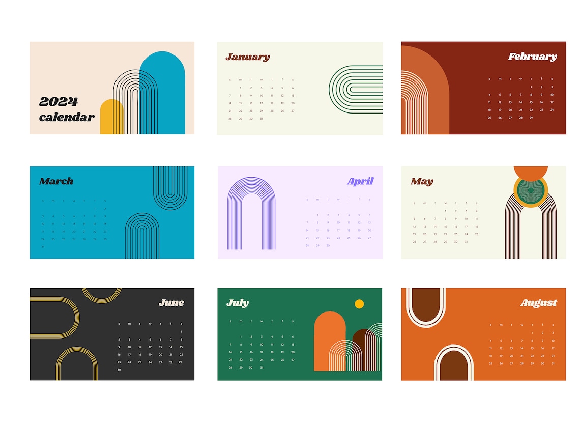 Calendario 2024, Printable 2024 Calendar,2024 Calendar Digital Download ...