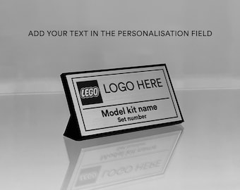 Custom Lego Free Standing Name plate 60x30mm or 60x18mm Display Plaque for kits, sets, minifigures, dioramas Star Wars & More Laser Engraved