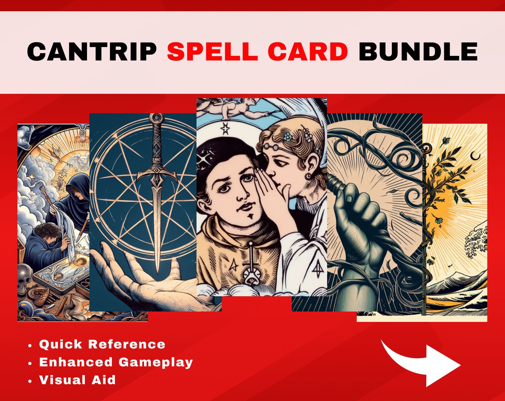 Printable Dungeons and Dragons Cantrip Spell Cards Every Etsy