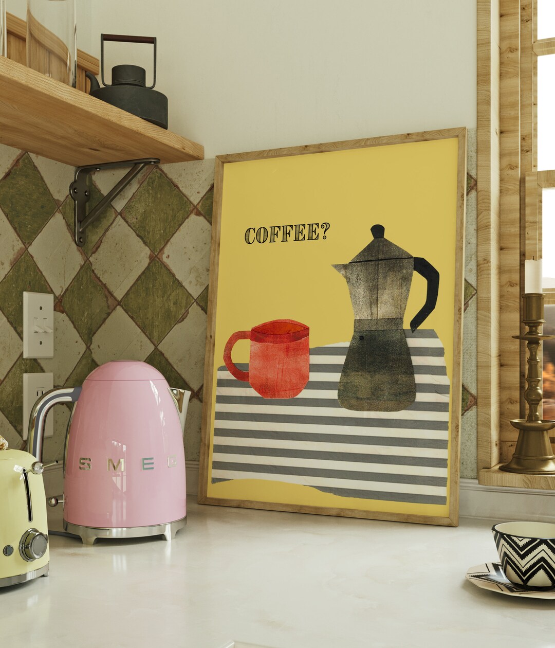 Poster Meladi Wallart for Kitchen Coffee Bialetti Mocha Minimalist Art ...