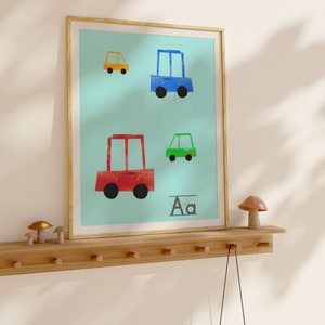 Poster MelaDI Wall Art for Children&#39;s Room / Kitchen / Living Room Cars Cars Wall-Art Minimalist Art Print, Mid-Century Modern Wall Art