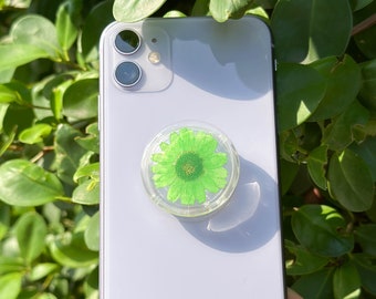 Handmade Daisy Phone Grip, Pressed Flower Phone Grip Holder, Cute Dried Flower Phone Grip, Real Flower Phone Charm Grip, Christmas Gift