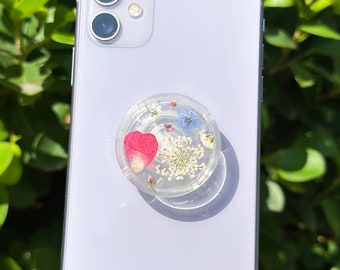 Handmade Forget Me Not Phone Grip, Pressed Flower Phone Grip Holder, Dried Flower Phone Grip, Phone Charm Grip, Thanksgiving Christmas Gift